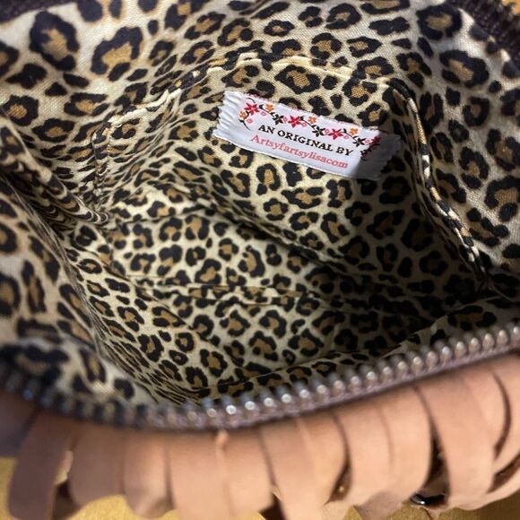 Artsy Fartsy by Lisa Green Suede Pouch Fringe w/Belt Clips - Picture 3 of 4